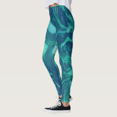 Leggings Marbre d'émeraude vert naturel (Gauche)