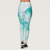 Leggings Marbre d'encre Mint Aqua (Dos)