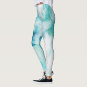 Leggings Marbre d'encre Mint Aqua (Gauche)