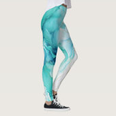 Leggings Marbre d'encre Mint Aqua (Droite)