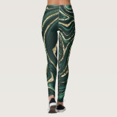 Leggings Marbre d'or noir vert émeraude #2 (Faux Foil) (Dos)