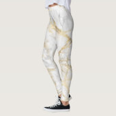 Leggings Marbre élégant blanc gris or (Gauche)