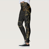 Leggings Marbre élégant noir et or (Gauche)