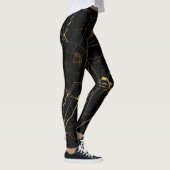 Leggings Marbre élégant noir et or (Droite)