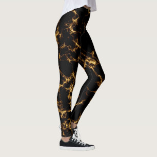 Leggings Marbre élégant style3 - or noir
