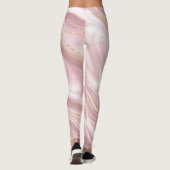 Leggings Marbre élégant : texture or rose (Dos)
