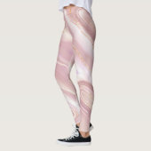 Leggings Marbre élégant : texture or rose (Gauche)