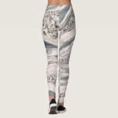 Leggings Marbre et cristal liquides gris - perle et argent (Dos)