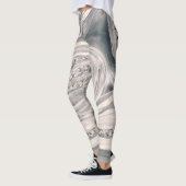 Leggings Marbre et cristal liquides gris - perle et argent (Gauche)