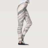 Leggings Marbre et cristal liquides gris - perle et argent (Droite)