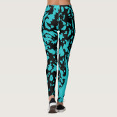 Leggings Marbre Granit Texture Bleu (Dos)