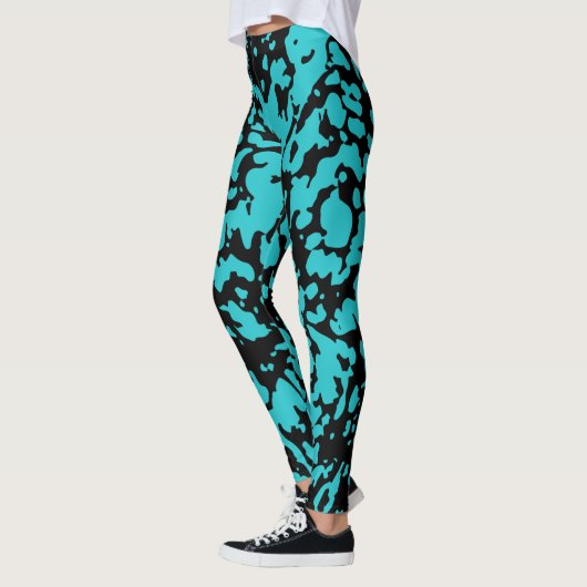 Leggings Marbre Granit Texture Bleu (Gauche)