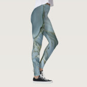Leggings Marbre gris bleu avec sac à ficelle de veine or (Droite)