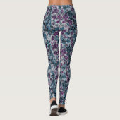 Leggings Marbre gris, bleu et violet Abstrait (Dos)