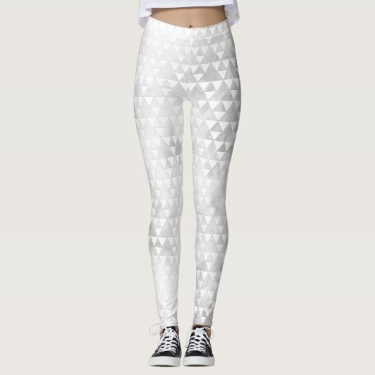 Leggings Marbre gris fumé À damiers triangles (Devant)