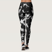 Leggings Marbre Grunge Abstrait - Collectif noir et blanc (Dos)