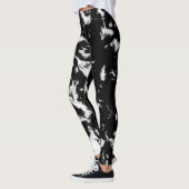 Leggings Marbre Grunge Abstrait - Collectif noir et blanc (Gauche)