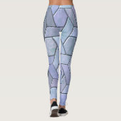 Leggings Marbre Iridescente Abstrait Bleu pourpre Vert gris (Dos)