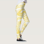 Leggings Marbre jaune élégant : Texture dessinée à la main (Droite)