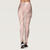 Leggings Marbre minimal métal Abstrait Rose Blush Gold (Dos)