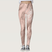 Leggings Marbre minimal métal Abstrait Rose Blush Gold (Devant)