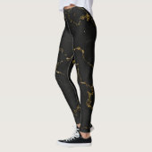 Leggings Marbré moderne noir et or (Gauche)