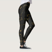 Leggings Marbré moderne noir et or (Droite)