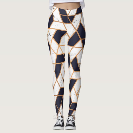 Leggings Marbre mosaïque Abstraite (Devant)