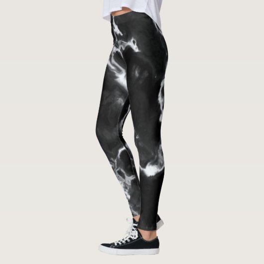 Leggings Marbre noir classique gris blanc do-it-yourself (Gauche)