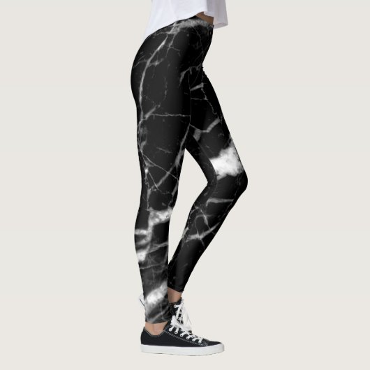 Leggings Marbre noir et blanc (Droite)