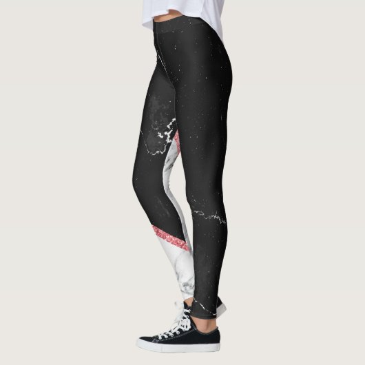 Leggings Marbre noir et blanc (Gauche)