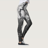 Leggings Marbre noir et blanc moderne glamour tendance (Droite)