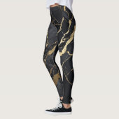 Leggings Marbre noir et or Abstrait (Gauche)