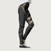 Leggings Marbre noir et or Abstrait (Droite)