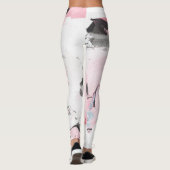 Leggings Marbre noir rose : main tirée (Dos)