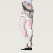 Leggings Marbre noir rose : main tirée (Gauche)