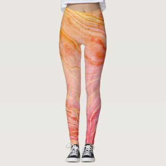 Leggings Marbre orange moderne et tendance