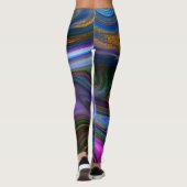 Leggings Marbre Parties scintillant bleue et or (Dos)