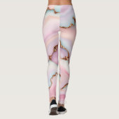 Leggings Marbre rose clair Agate Collection moderne (Dos)