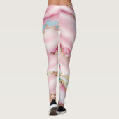 Leggings Marbre rose clair Agate Collection populaire (Dos)
