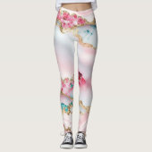 Leggings Marbre rose clair Agate Collection populaire (Devant)