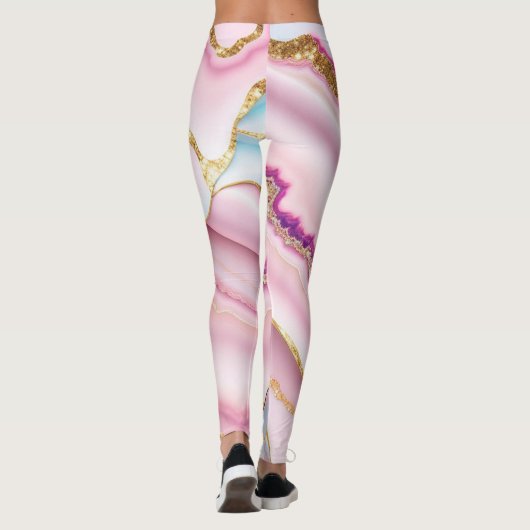 Leggings Marbre rose clair Agate Collection tendance (Dos)
