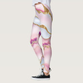 Leggings Marbre rose clair Agate Collection tendance (Gauche)