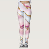 Leggings Marbre rose clair Agate Collection tendance (Devant)