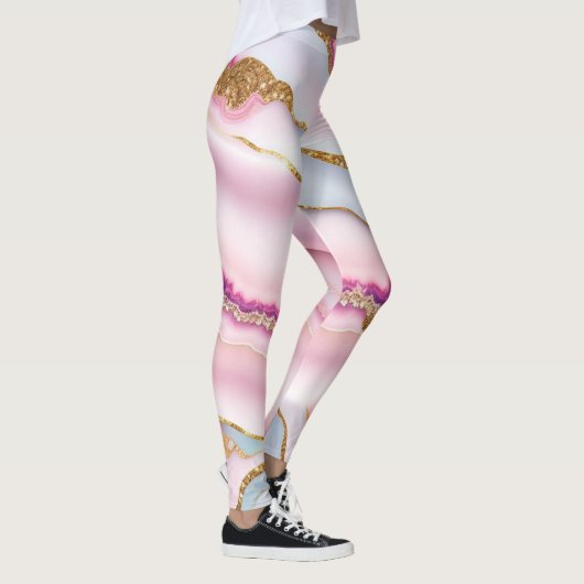 Leggings Marbre rose clair Agate Collection tendance (Droite)