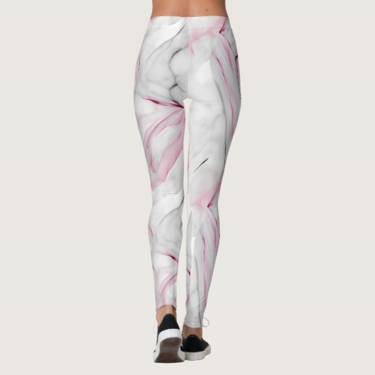 Leggings Marbre rose et blanc doux (Dos)