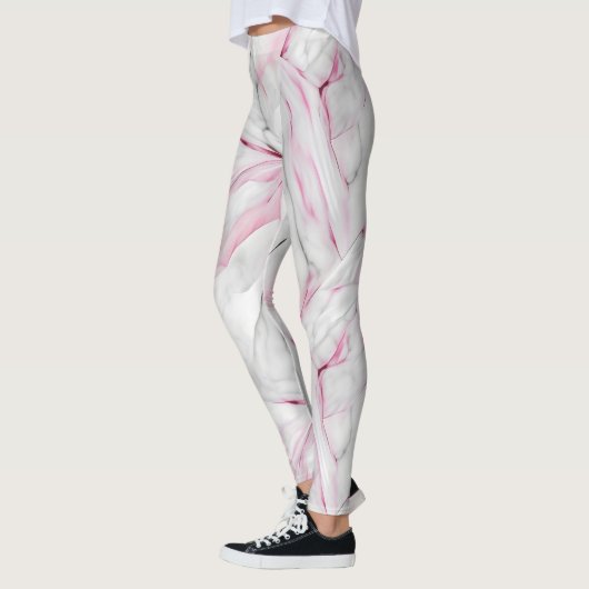 Leggings Marbre rose et blanc doux (Gauche)