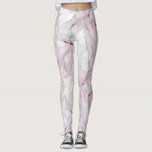 Leggings Marbre rose et blanc doux (Devant)