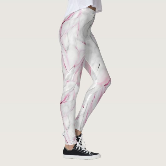 Leggings Marbre rose et blanc doux (Droite)