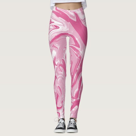Leggings Marbre rose tacheté (Devant)